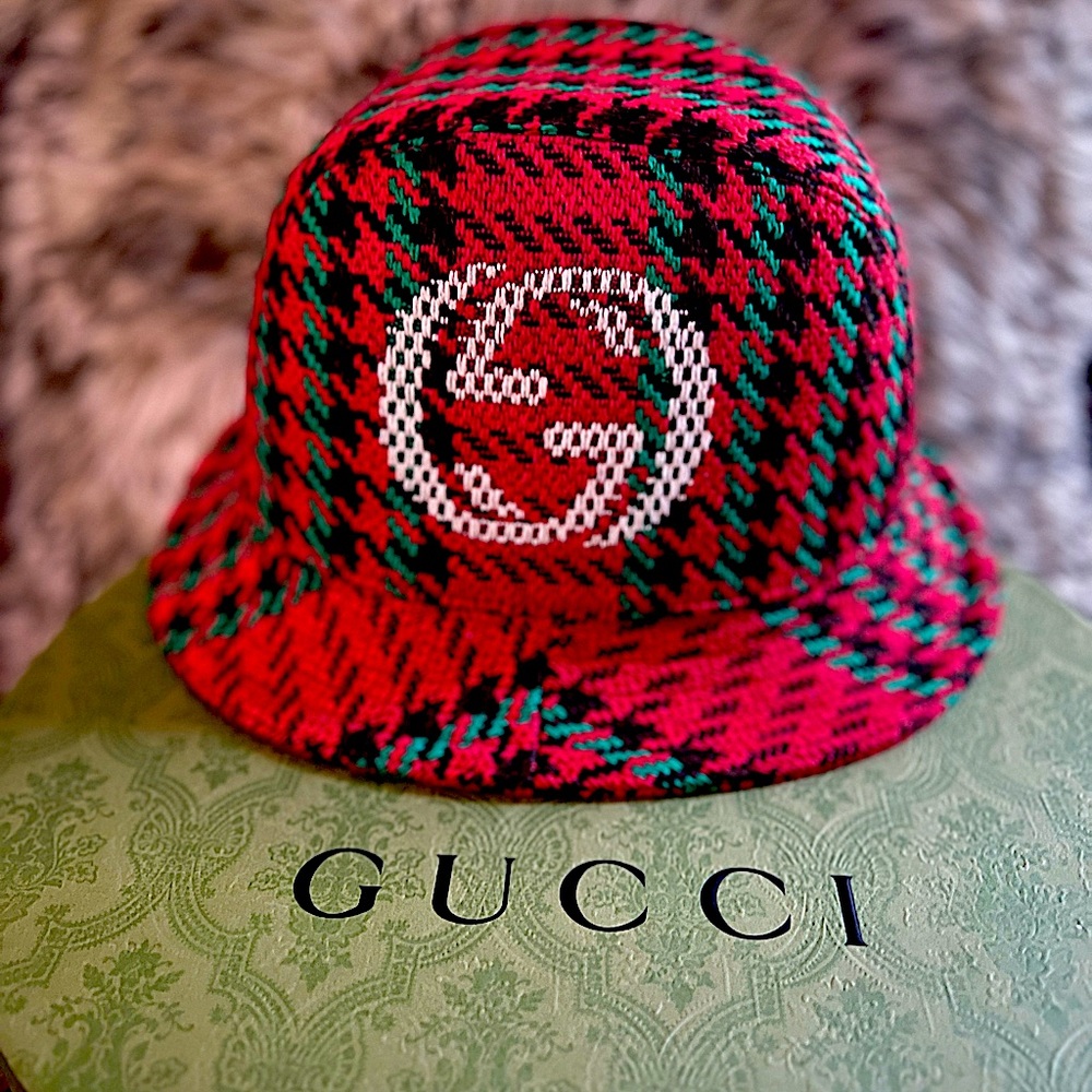 Gucci Red Wool Fedora Bucket Hat “Large”